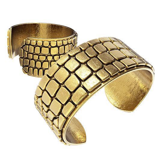 crocodile cuff bracelet jewelry animal bangle texture pattern art 3D print model - Mito3D