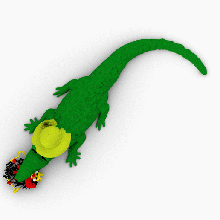 Krokodil isst föderal Adler Hähnchen 3d print model - Mito3D