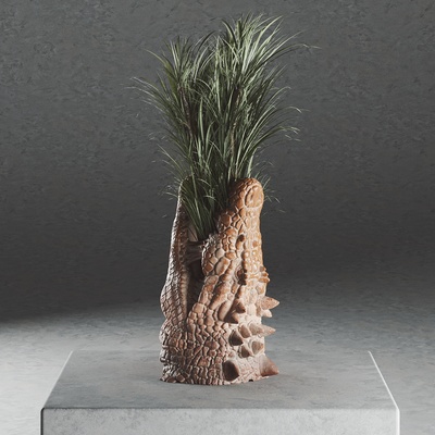 timsah saksı sanat bitki bitkiler tencere 3d print model - Mito3D
