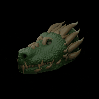 crocodile head - cabeza de cocodrilo art bust busto animal display exposicion headphones auriculares ficcion fiction pokemon 3d print model - Mito3D