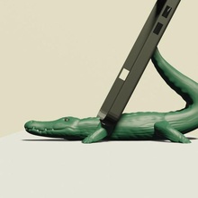 crocodile iphone various home animal rios wild swamp telephone cell phone desk ornament alligator 3d print model - Mito3D