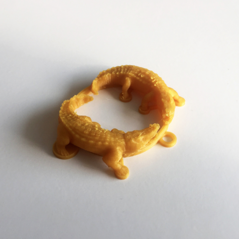 crocodile medallion jewelry 3D print model - Mito3D