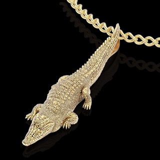 crocodile pendentif argent or bijoux imprimable 3d modèle tendance mode conception zbrush tigre 3d print model - Mito3D