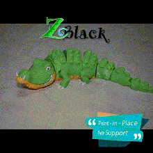 cocodrilo print in place lindo juguete juguetes juego animal caimán divertido gracioso 3d print model - Mito3D