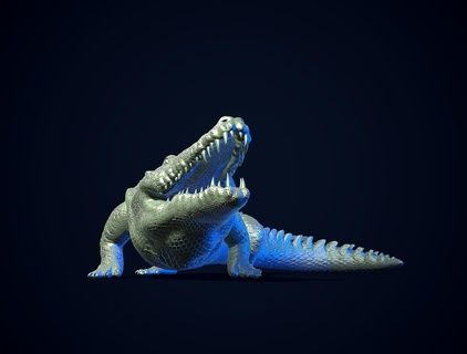 Krokodil gedruckt Alligator Reptil Reptilien Kriechpflanze Raubtier Tier Fauna Amphibien Dinosaurier Wasser Eidechse Tierwelt Haut Drachen Ozean Natur 3d print model - Mito3D