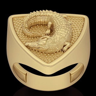 crocodile ring silver gold jewelry printable 3d model trend fashion design zbrush tiger 3d print model - Mito3D