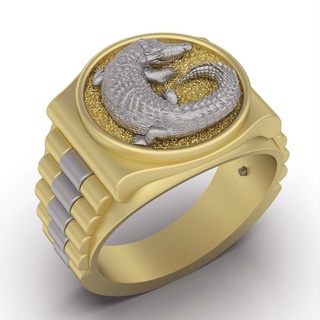 crocodilo anel prata ouro joalheria imprimível 3d modelo tendência moda Projeto zbrush tigre 3d print model - Mito3D