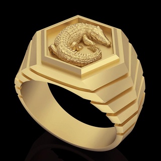 crocodile ring crocodile ring silver gold jewelry printable 3d model trend fashion design zbrush tiger  3d print model - Mito3D