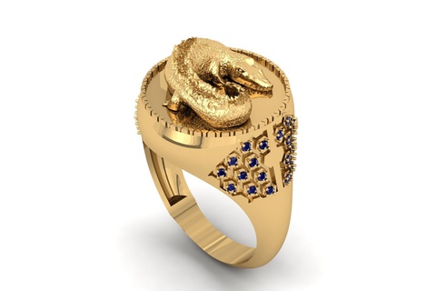 crocodile ring 175 rings gold silver jewelry stl 3d printed accessories printing 3dprint jewellery woman gemstone jewel animal diamond alligator 3d print model - Mito3D