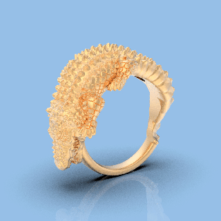 Krokodil Ring mutig furchtlos stark Alligator crocring Reptil Tier 3d print model - Mito3D