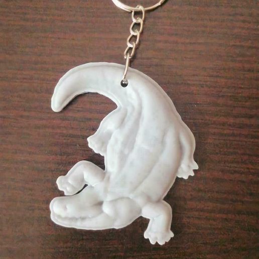 cocodrilo silueta emoticon animal llaves llave anillos whatsapp 3D print model - Mito3D