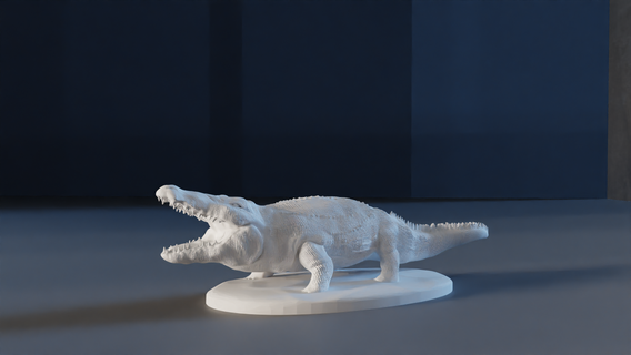 crocodile statue miniature stl alligator animal table 3d print model - Mito3D