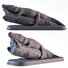 Krokodil Baum Kunst Statue Skulptur Miniatur Tier 3dptinting druckbar 3d print model - Mito3D