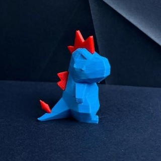 croconaw low poly pokemon low-poly lowpoly faceted gen 2 ii second generation figure pok mon 3d print model - Mito3D
