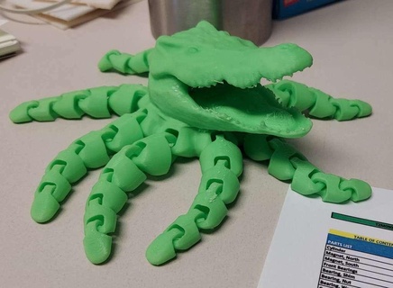 croctopus articulated crocodile flexible octopus tentacle tentacles 3d printing 3d print model - Mito3D