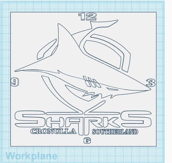 cronulla sharks clock nrl footy 3d print model - Mito3D