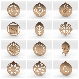 crop circle pendants pack ii harvest pendant 3d print model - Mito3D