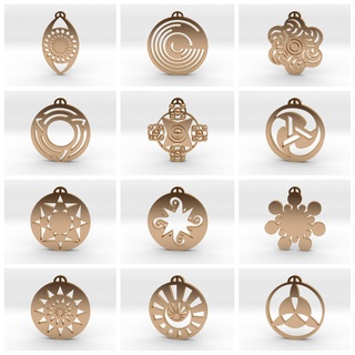 crop circle pendants pack ix harvest pendant 3d print model - Mito3D