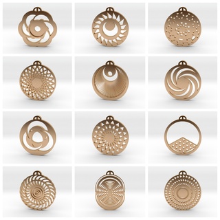 crop circle pendants pack viii harvest pendant 3d print model - Mito3D