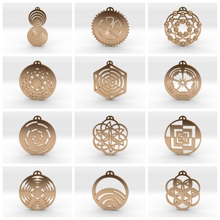 crop circle pendants pack vii harvest pendant 3d print model - Mito3D