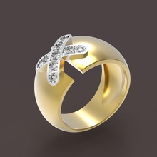 ponto-cruz anel jóias jóia anéis elegante precioso maravilhoso excelente printable de pedra gem brilhantes diamante metalizado metal sterling platina prata ouro 3d print model - Mito3D