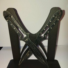 cross-throwing knife holder decoration support house 3d print model - Mito3D
