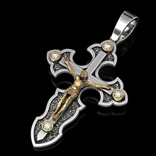 cross art pendant christ 3d print model - Mito3D