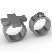 cross & punkt bijoux industrielle edgy grand le sceau les anneaux dot de la croix 3d print model - Mito3D