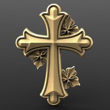 1 la croix art de fleurs religieux cnc bijoux d'impression christ 3d print model - Mito3D