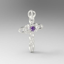 cross 1 jewelry accessory fashion art pendant gems 3d print model - Mito3D
