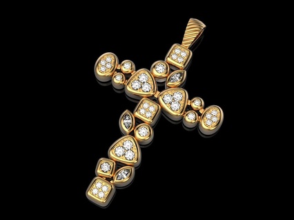 Cruz 16 joalheria impressão 3dprinted jóias imprimível Projeto jóia dourado ouro prototipagem prata motociclista religioso Igreja cristão Bíblia pingente 3d print model - Mito3D
