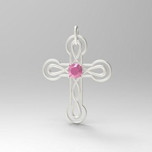 cross 3 jewelry accessory fashion art pendant gems 3d print model - Mito3D
