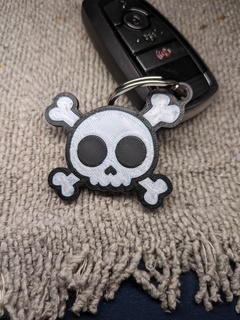 cross bones keychain hallowee printinplace skull cute spooky keyring skeleton 3d print model - Mito3D