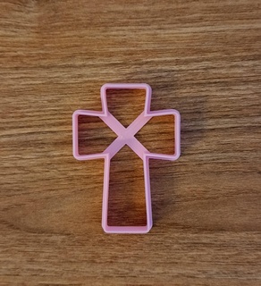 cross cookie cutter cutting cookies mass fondant clay cold porcelain seal stamp baptism communion confirmation religion church catholic 3d print model - Mito3D