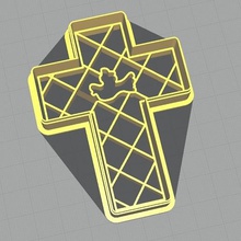 cross dove cutter cortante cruz y paloma gadget cutting pigeon 3d print model - Mito3D