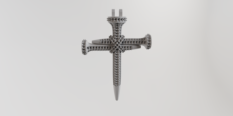 cross nails stones clove jewelry pendant i silver dijeconpiedras art 3d print model - Mito3D