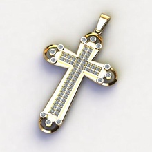 cross necklace classic diamond pendant 3dmodel 3d print model 10 3d print model - Mito3D