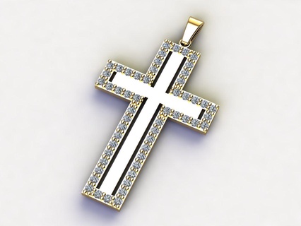 cross necklace classic diamond pendant 3dmodel 3d print model 17 jesus religious jewelry gold silver printable nail nailpendant nailcross pendants god fashion trends 3d print model - Mito3D