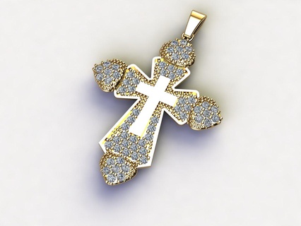cross necklace classic diamond pendant 3dmodel 3d print model 22 jesus religious jewelry gold silver printable nail nailpendant nailcross pendants god fashion trends 3d print model - Mito3D