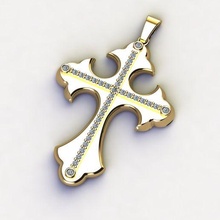 cross necklace classic diamond pendant 3dmodel 3d print model 27 jewelry jesus religious gold silver printable nail nailpendant nailcross pendants god fashion trends 3d print model - Mito3D