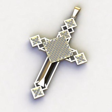 cross necklace classic diamond pendant 3dmodel 3d print model 29 jewelry jesus religious gold silver printable nail nailpendant nailcross pendants god fashion trends 3d print model - Mito3D
