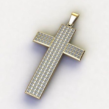 Cruz colar clássico diamante pingente 3dmodel 3d impressão modelo 4 joalheria Jesus religioso ouro prata imprimível unha pendurada cruzada pingentes Deus moda 3d print model - Mito3D