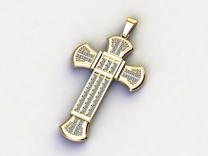 cross necklace classic diamond pendant 3dmodel 3d print model 9 jesus religious jewelry gold silver printable nail nailpendant nailcross pendants god fashion trends 3d print model - Mito3D