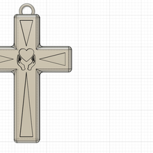 cross pendant heart & hand 3d print model - Mito3D