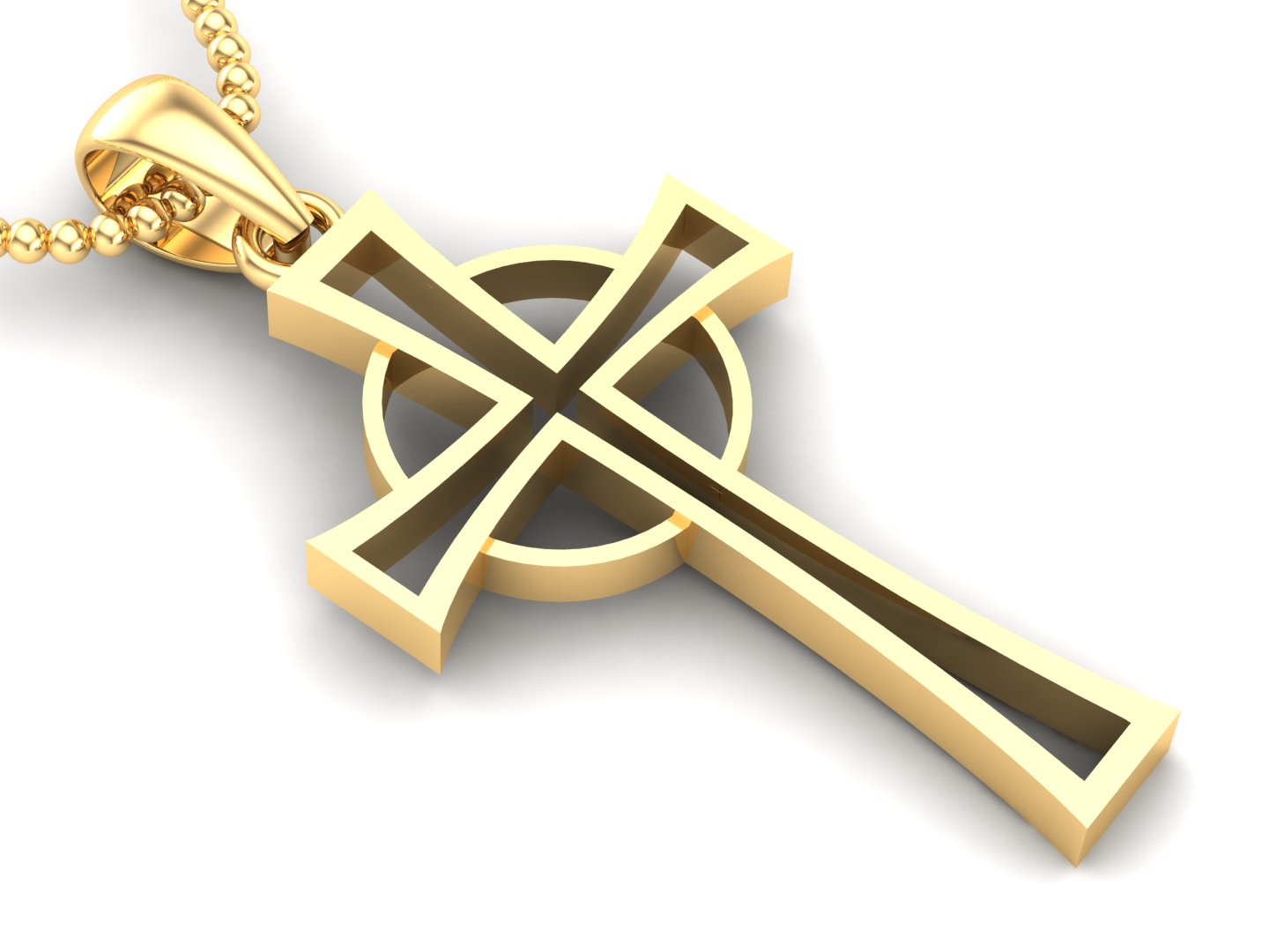 cross pendant jesus christ light gold high class 3D print model - Mito3D