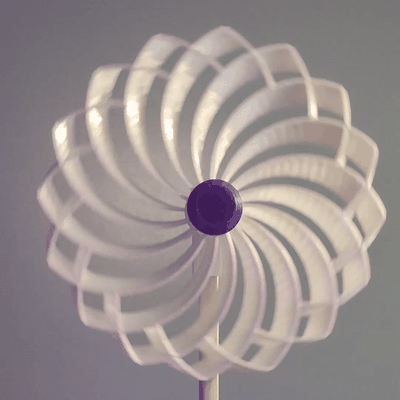 kreuz blütenblatt blume wind spinner zuhause haus garten dekoration draussen windrad 3d print model - Mito3D