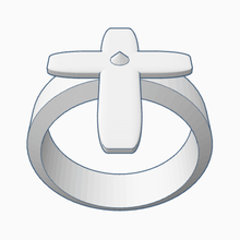 cruz anillo la joyería de 3d print model - Mito3D