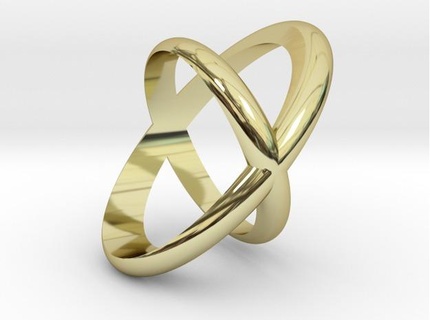 çapraz yüzük hediye altın boyut 6 sevgili moda 3d print model - Mito3D