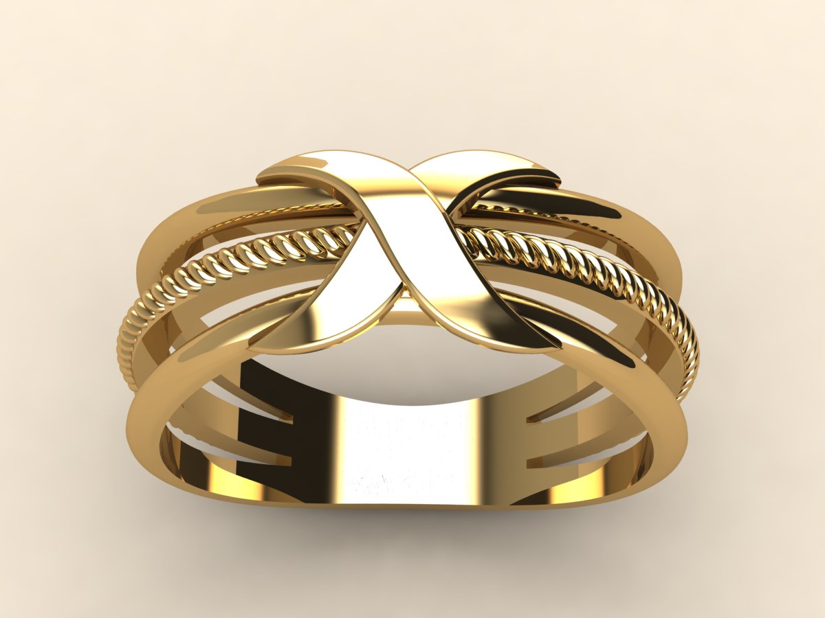 cruzar anillo anillos joyería joya 3dprinted Boda stl 3dprint imprimible 3d impresión Moda oro mujer accesorios moda diseñador multa 3D print model - Mito3D