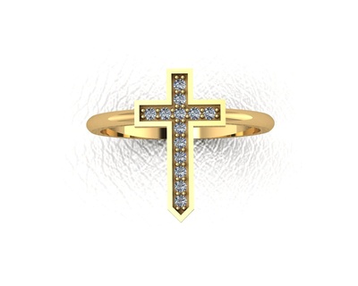 cross ring rings stones gentleman chopper chains jewelry precious 3d print model - Mito3D